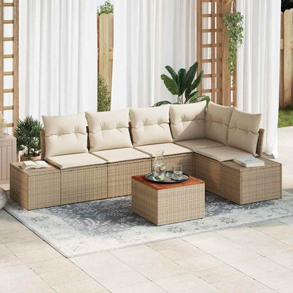 Garten Sofa Set 6 Pcs Poly Rattan