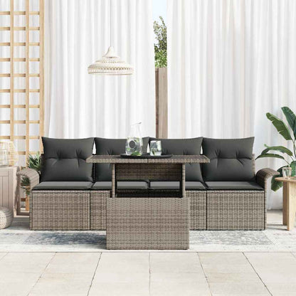 5-Teiliges Garten-Sofa-Set Mit Kissen Poly-Rattan