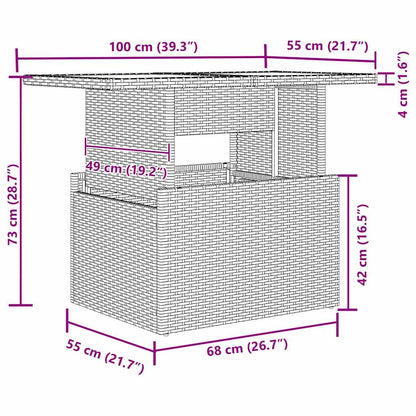 5-Teilige Garten Sofaset Mit Kissen Poly-Rattan