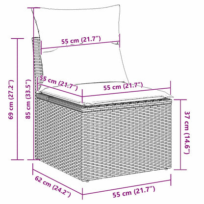 5-Teilige Garten Sofaset Mit Kissen Poly-Rattan