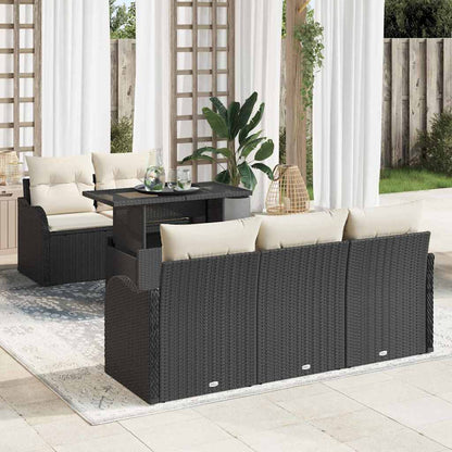 6-Teiliges Garten Sofa Set Mit Kissen Poly Rattan