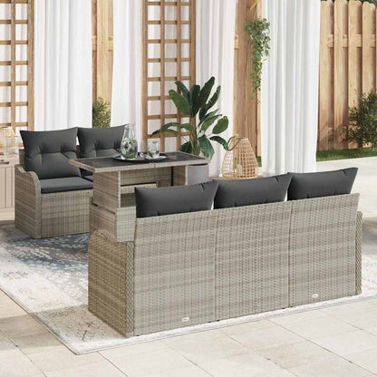 6-Teiliges Garten Sofa Set Mit Kissen Poly Rattan
