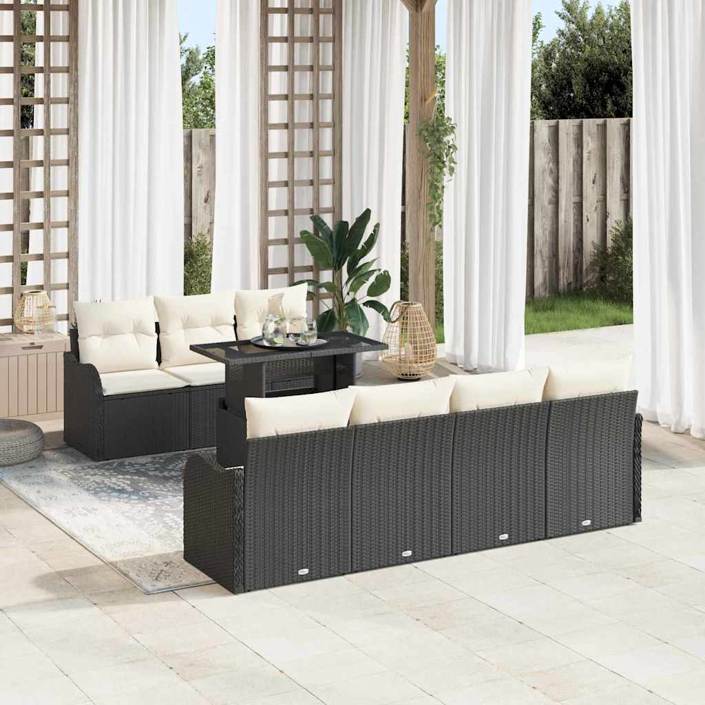 8-Teiliges Garten Sofa Set Mit Kissen Poly Rattan
