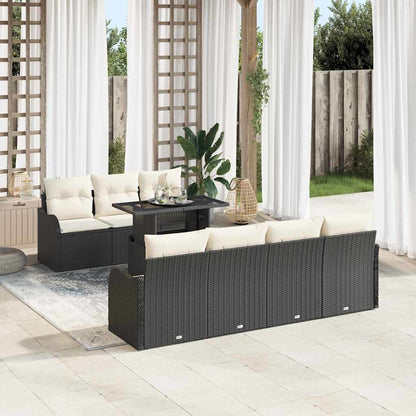 8-Teiliges Garten Sofa Set Mit Kissen Poly Rattan