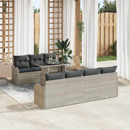8-Teiliges Garten Sofa Set Mit Kissen Poly Rattan