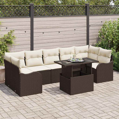 8-Teiliges Gartensofa-Set Mit Kissen Es Poly-Rattan