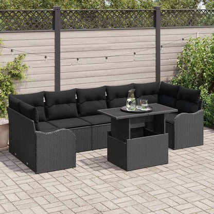 8-Teiliges Gartensofa-Set Mit Kissen Es Poly-Rattan