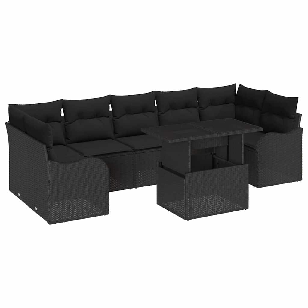 8-Teiliges Gartensofa-Set Mit Kissen Es Poly-Rattan