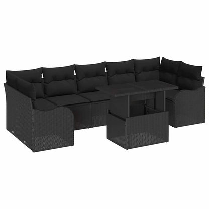8-Teiliges Gartensofa-Set Mit Kissen Es Poly-Rattan
