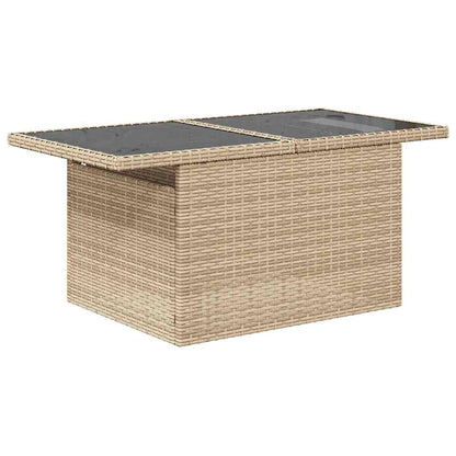9-Teilige Garten Sofagarnitur Mit Kissen Beige Poly Rattan