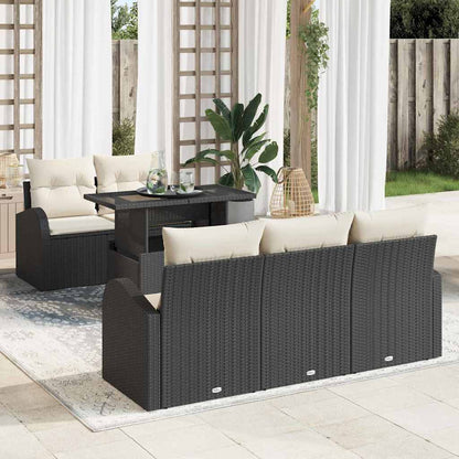 6-Teiliges Garten Sofa Set Mit Kissen Es Poly Rattan