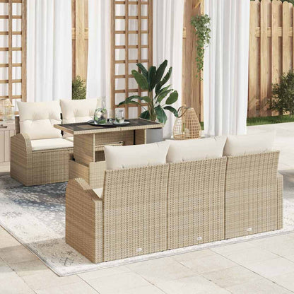 6-Teiliges Garten Sofa Set Mit Kissen Es Poly Rattan