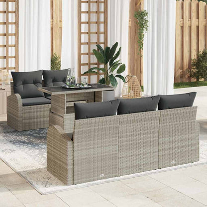 6-Teiliges Garten Sofa Set Mit Kissen Es Poly Rattan