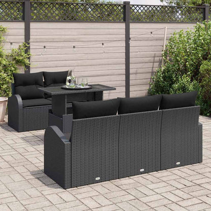 6-Teiliges Garten Sofa Set Mit Kissen Es Poly Rattan