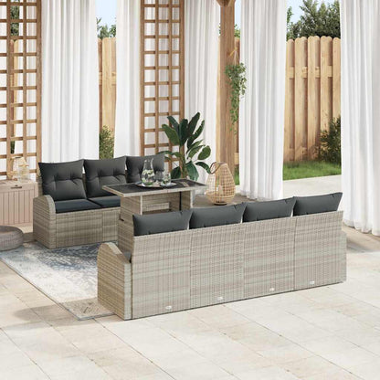 8-Teiliges Garten Sofa Set Mit Kissen Poly Rattan