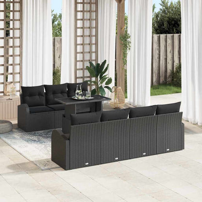 8-Teiliges Garten Sofa Set Mit Kissen Poly Rattan