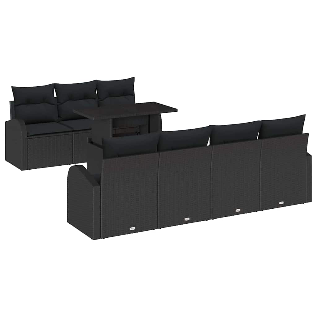 8-Teiliges Garten Sofa Set Mit Kissen Poly Rattan
