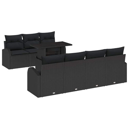 8-Teiliges Garten Sofa Set Mit Kissen Poly Rattan