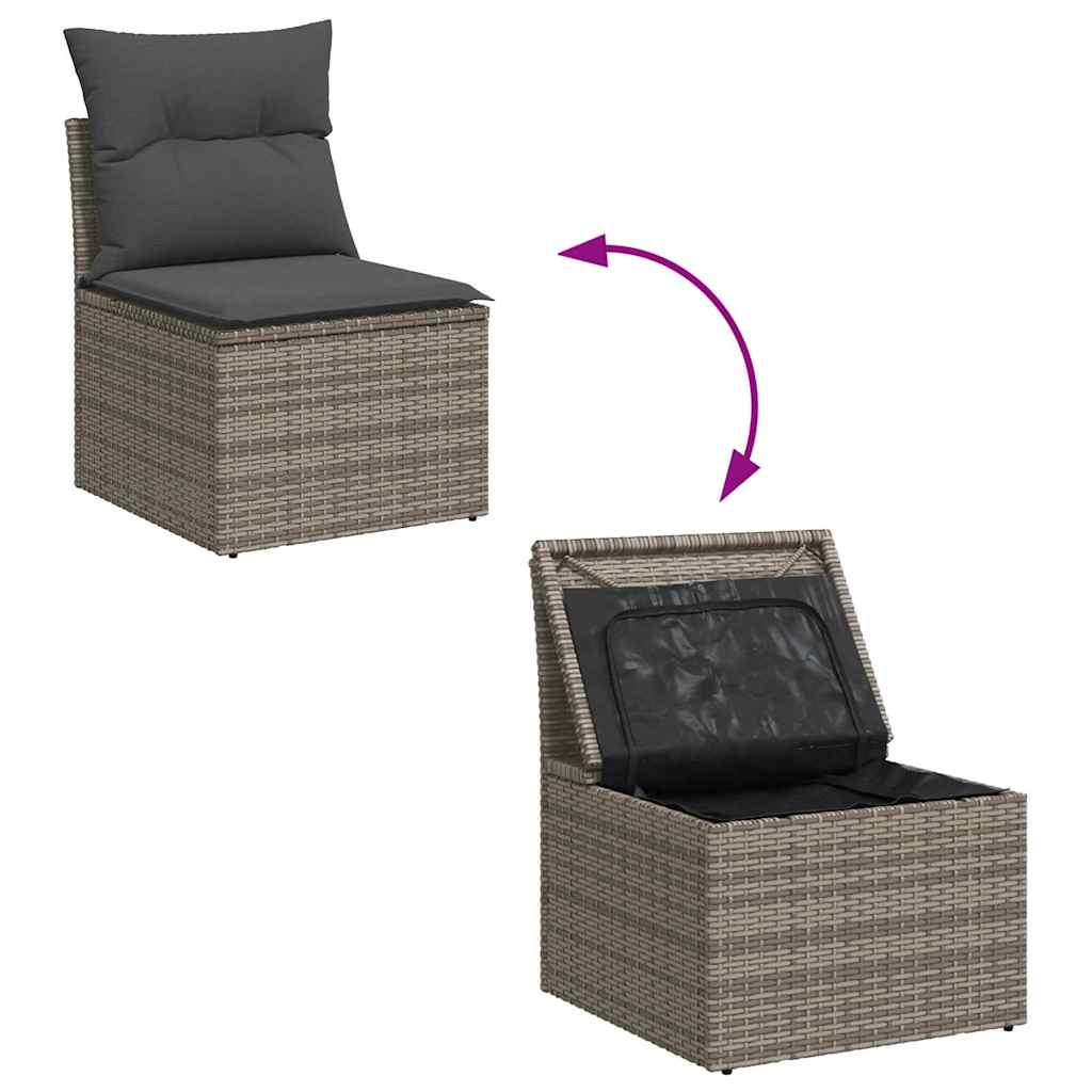 9-Teiliges Garten Sofa Set Mit Kissen Poly Rattan