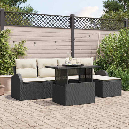 6-Teiliges Garten Sofa Set Mit Kissen Es Poly Rattan