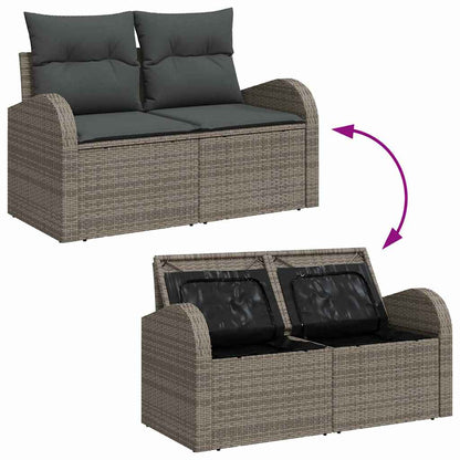 5-Teilige Garten Sofa Set Mit Kissen Poly Rattan