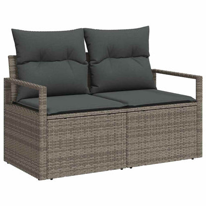 7-Teiliges Garten Sofa Set Mit Kissen Poly Rattan