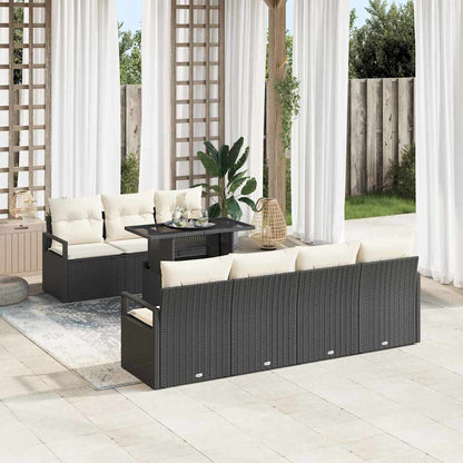 8-Teiliges Garten Sofa Set Mit Kissen Poly Rattan