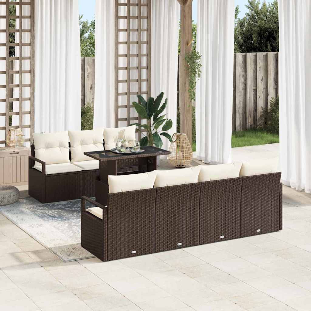 8-Teiliges Garten Sofa Set Mit Kissen Poly Rattan