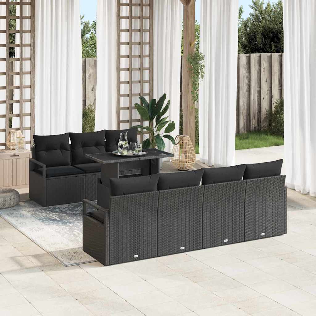 8-Teiliges Garten Sofa Set Mit Kissen Poly Rattan