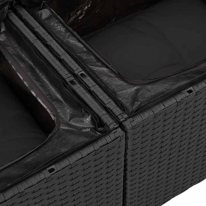 9-Teiliges Garten-Sofaset Mit Kissen Poly-Rattan