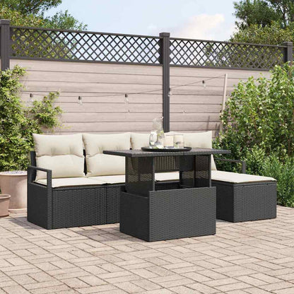 6-Teiliges Garten Sofa Set Mit Kissen Poly Rattan