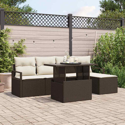 6-Teiliges Garten Sofa Set Mit Kissen Poly Rattan