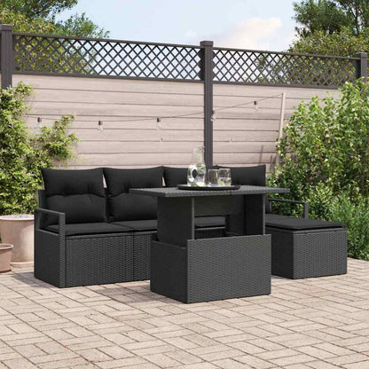 6-Teiliges Garten Sofa Set Mit Kissen Poly Rattan