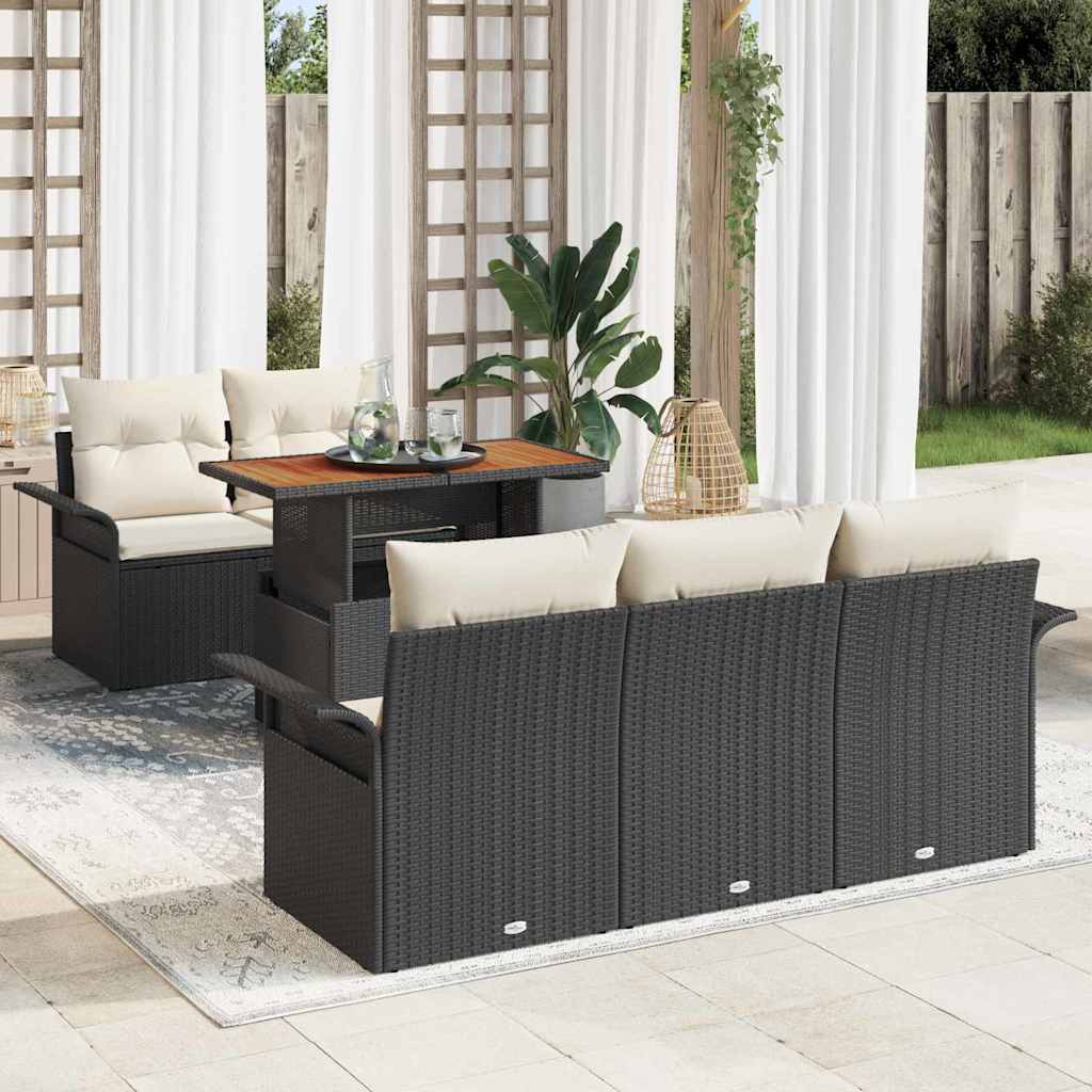 6-Teiliges Garten-Sofa-Set Mit Kissen In Aus Poly-Rattan