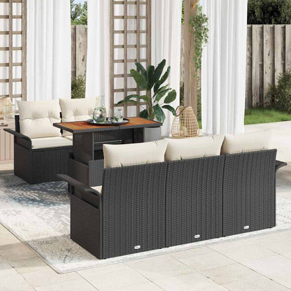 6-Teiliges Garten-Sofa-Set Mit Kissen In Aus Poly-Rattan