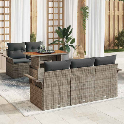 6-Teiliges Garten-Sofa-Set Mit Kissen In Aus Poly-Rattan