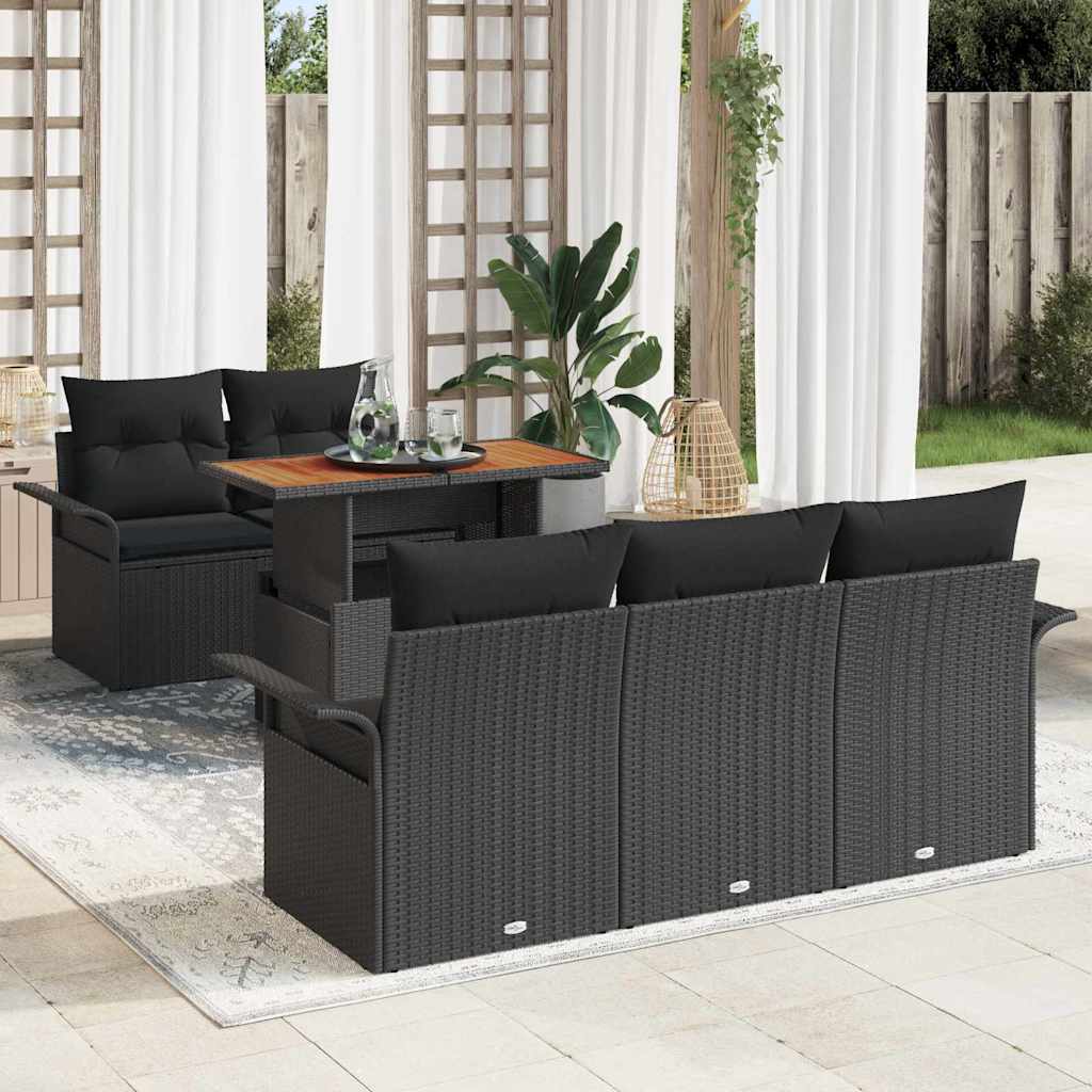 6-Teiliges Garten-Sofa-Set Mit Kissen In Aus Poly-Rattan