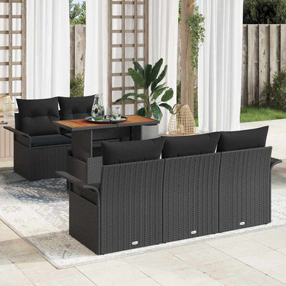 6-Teiliges Garten-Sofa-Set Mit Kissen In Aus Poly-Rattan