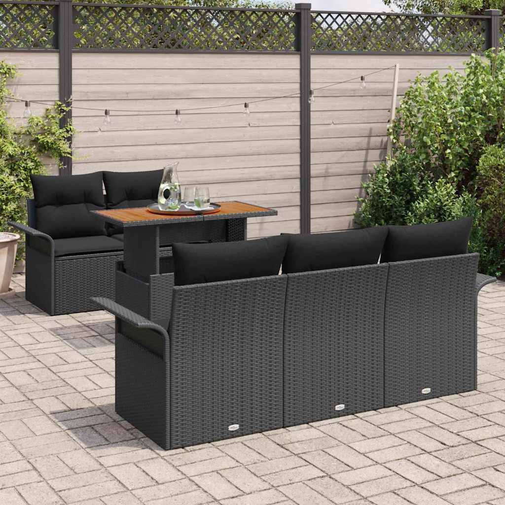 6-Teiliges Garten-Sofa-Set Mit Kissen In Aus Poly-Rattan
