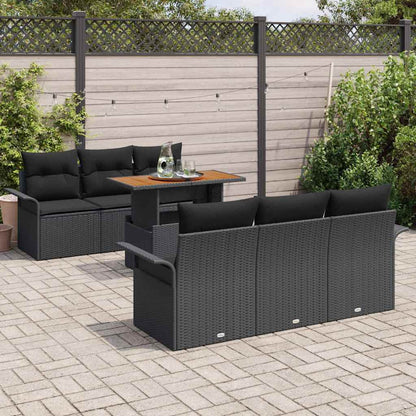 7-Teiliges Garten-Sofa-Set Mit Kissen In Aus Poly-Rattan