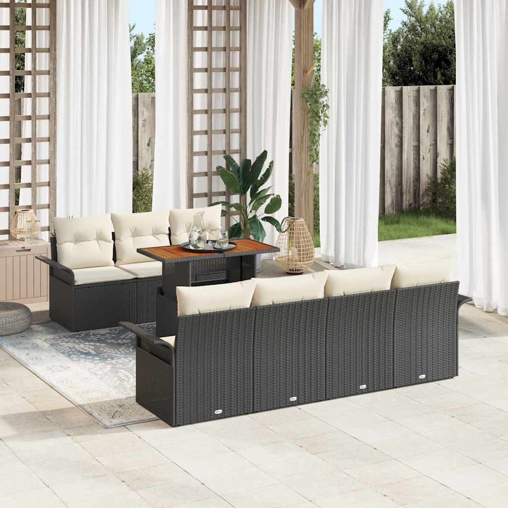 8-Teiliges Garten-Sofa-Set Mit Kissen In Aus Poly Rattan