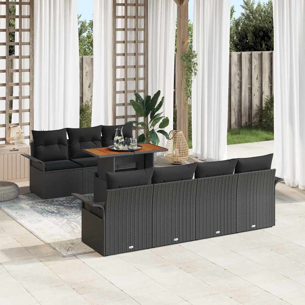 8-Teiliges Garten-Sofa-Set Mit Kissen In Aus Poly Rattan