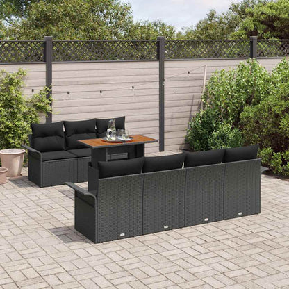 8-Teiliges Garten-Sofa-Set Mit Kissen In Aus Poly Rattan