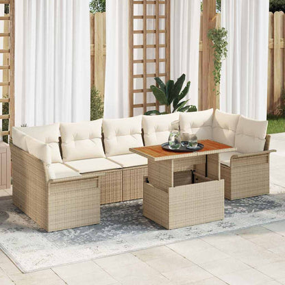 8-Teiliges Garten-Sofa-Set Mit Kissen In Aus Poly Rattan