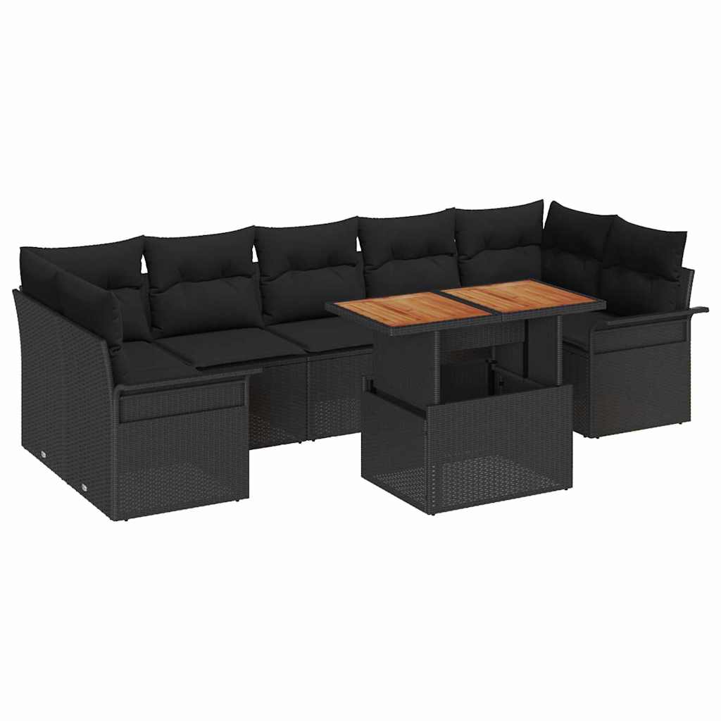 8-Teiliges Garten-Sofa-Set Mit Kissen In Aus Poly Rattan