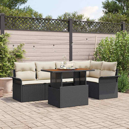 6-Teiliges Garten-Sofa Set Mit Kissen In Aus Poly Rattan