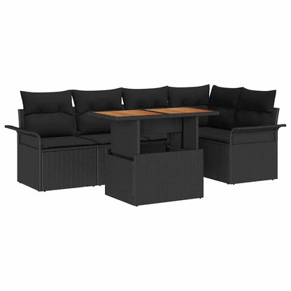 6-Teiliges Garten-Sofa Set Mit Kissen In Aus Poly Rattan