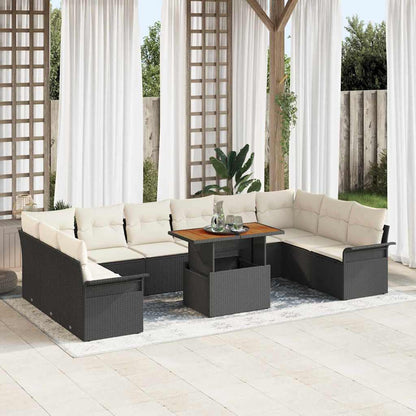 11-Teiliges Garten-Sofa-Set Mit Kissen In Aus Poly-Rattan