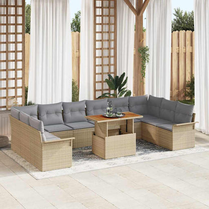 11-Teiliges Garten-Sofa-Set Mit Kissen In Aus Poly-Rattan