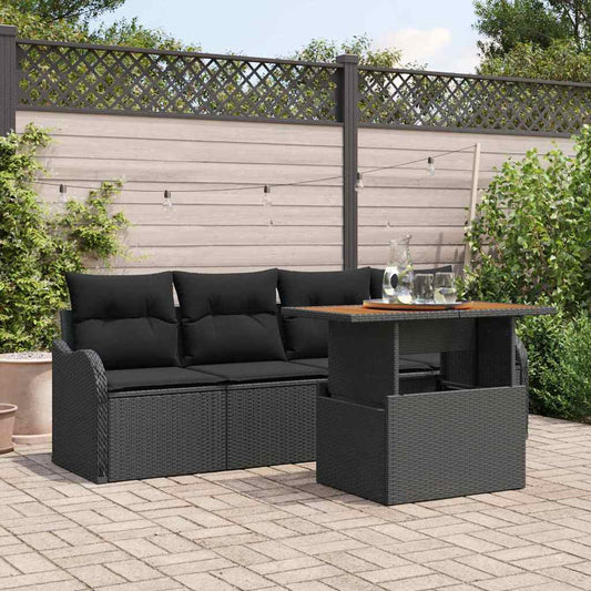5-Teiliges Garten-Sofaset Mit Kissen In Aus Poly-Rattan